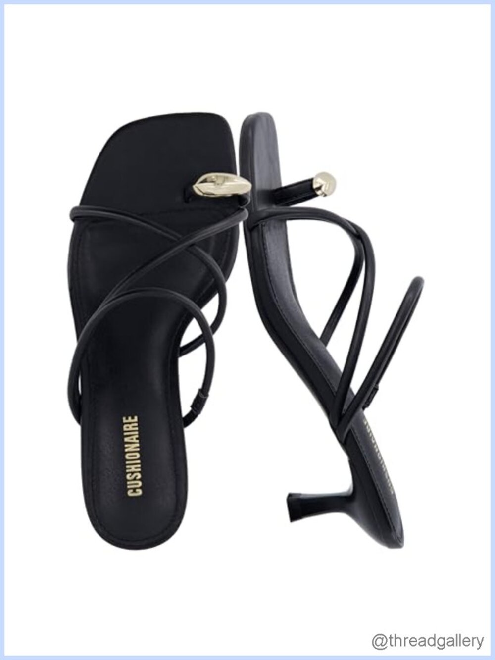 Vegan Leather Strappy Kitten Heel Sandals Slip On Square Toe Dress